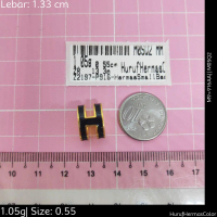 Emas 916,Bead Huruf H Brd Small Bead Color Blac 1.33cm Design:2197<M0SQ2>916AA(M9)-Size: 0.55cm