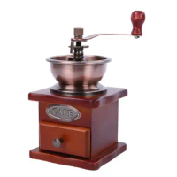 Manual Coffee Grinder Mill Coffee Bean Grinder Vintage Style Wooden Hand Grinder Coffee Grinder Roller for Home Office