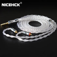 NiceHCK LitzPS-Pro 8 Core 4N Litz Pure Silver Earphone Cable 3.5mm/2.5mm/4.4mm MMCX 0.78 2Pin for CIEM MK4 Moondrop TANCHJIM