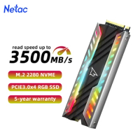 Netac M2 SSD NVME 1TB 2TB 500GB RGB ssd with DRAM Cache Hard Drive m.2 2280 PCIE3.0x4 SSD Internal Disk for Desktop PC Computer