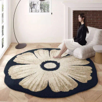 Karpet Luxury Flower Carpet / Karpet Bunga 100cm Karpet Bulat Kamar aesthetic Carpet sofa kamar Karp