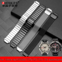 For Men's TIMEX T2N720 T2N721 TW2R55500 T2N739 Stainless Steel Watchband Watch Strap 24*16mm Lug End Metal Bracelet Black Silver