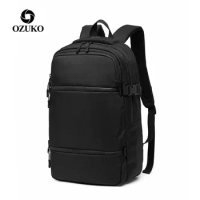 OZUKO Men Hard Shell Backpack School Bags Backpack Waterproof Travel Bags Black Creative Alien Casual Laptop Teenage Fashion