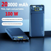 200000mAh Power Bank Large Capacity Super Fast Charging 50000mAh Ultra-thin Powerbank Portable Charger Type-C External Battery