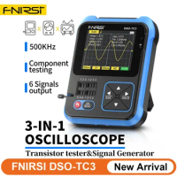 FNIRSI TC3 Digital Oscilloscope Transistor Tester Function Signal Generator 3 in 1 Multifunction Electronic Component Tester