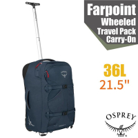【OSPREY】Farpoint Wheeled 伸縮拉桿拖輪自助旅行背包 36L/21.5吋.登機包.行李箱_宇宙藍