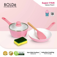 BOLDe Sakura Peach Pan Set 5 pcs - Panci Anti Lengket wajan penggorengan