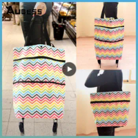 Folding Shopping Pull Cart Trolley Bag with Wheels Foldable Shopping Bags Reusable Grocery Bags Food Bags