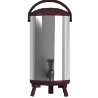 【渥思】日式不鏽鋼保溫保冷茶桶-12公升-可可棕(茶桶.保溫.不鏽鋼)
