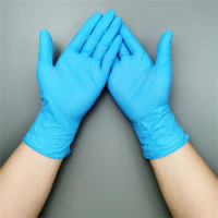 100Pcs Pure Nitrile Gloves Waterproof Allergy Free Disposable Blue Black Women's Household Men's Work Mechanic Safety Glove