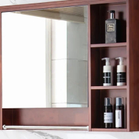 Bathroom Mirror Cabinet Wall-Mounted Bathroom Mirror with Shelf Washstand Storage Cabinet Solid Wood Storage