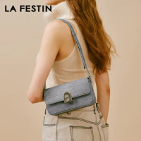 LA FESTIN Original Luxury Handbags Woman Bags Shoulder Bag 2024 New Crossbody Bags Small Square Bag A door Series
