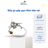 Bếp gas mini du lịch cắm trại SZK773, công suất cao 6800w, tặng hộp đựng & đầu chuyển - Camping bepg