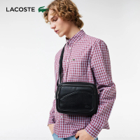 【LACOSTE】包款-Angy正面拉鍊口袋單肩包(黑色)