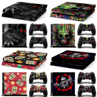 Skull Design for PS4 Vinyl Removable Waterproof Decal Skin Sticker for PS4 Pro Console&amp;Controller Protector Cover