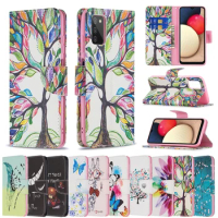 50Pcs/Lot Double-sided Printed Patterns Flip Phone Case For Samsung Galaxy A13 A22 M32 A03S A82 A32 A02S A52 A72 Stand Holder