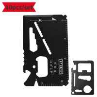 10pc EDC Credit Card Emergency Tools Multi Pocket Hunting Knife Outdoor Sports Camping Hiking Swiss Army SOS Survival Rescue