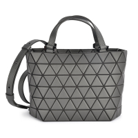 ISSEY MIYAKE 三宅一生BAOBAO CRYSTAL MATTE 霧面斜背手提兩用包-煙燻灰色