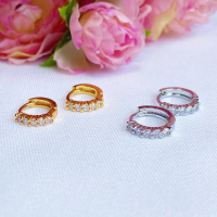 Anting Anak/Dewasa Baris Kristal (d.13mm)