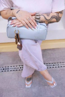 Trendyol Baby Blue Bear And Tennis Racket Figured Charm Detailed Women's Mini Bowling Shoulder Bag T