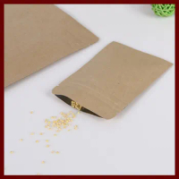 11*18.5cm 20pcs Kraft Paper Ziplock Bag For Gifts/tea/candy/jewelry/sweets/bread Packaging Paper Food Bag Diy Jewelry Display