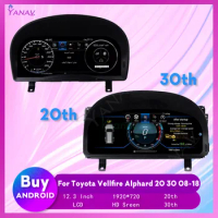 12.3 Inch LCD Digital Cluster For Toyota Vellfire Alphard 20 30 2008-2018 Panel Virtual Instrument CockPit Screen Speedometer
