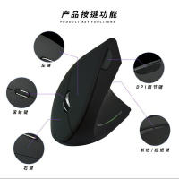 有線/握式側握垂直充電左手左撇子mouse直立個性創意滑鼠