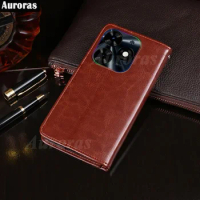 Auroras For Infinix Smart 8 Pro Flip Case Card Pocket Wallet Leather Shell For Infinix Smart 8 Plus Shockproof Back Cover