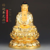 Large Asia High grade HOME SHOP Company Effective blessing safety healthy Good luck gold gilding Sakyamuni buddha Worship statue