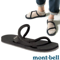 【MONT-BELL 日本】SOCK-ON 自動調校織帶休閒拖鞋.涼鞋/1129476 BK 黑