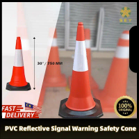 【COD】PVC Reflective Signal Warning Safety Cone/ Double Reflective Line Traffic cone Kon Keselamatan 