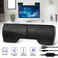 Portable Mini Clip USB Soundbar for Laptop / Desktop / Tablet PCBlack Soundbar Powered Bluetooth Speaker Subwoofer Sound New DVD
