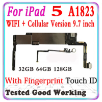 Original motherboard For ipad 5 9.7" A1823 Motherboard With/ Without Touch ID finger For ipad 5 9.7inch Logic board With chips