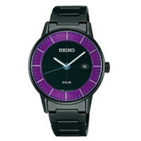 送禮首選★SEIKO 日系極簡美學太陽能時尚腕錶/SEIKO SPIRIT日系極簡美學太陽能中性腕錶/38mm/黑紫/V147-0AK0P SK005 附提袋【全館滿額折價★APP下單點數4倍送】線上