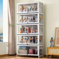 Display Cabinet for Figures Acrylic Transparent Dustproof Display Case Living Room Storage Box Commodity Shelf Bookcase Shelving