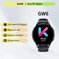 KUMI GW5 Smart Watch 1.39 Inch Screen Ultra-thin Bluetooth Smartwatch NFC Blood Pressure Oxygen Heart Rate Monitor Waterproof