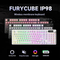 FURYCUBE IP98 Wired/wireless Mechanical Feel Keyboard 3Mode PBT Side Engraving Gradient Keyboard Ful