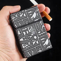 Large Capacity Cigarette Case Automatic Cover Hold 20pcs Cigarettes Anti Pressure Portable Pocket Storage Box Smok-ing Tool