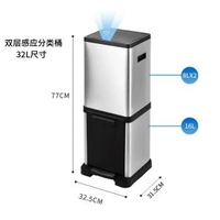 垃圾桶上下雙層垃圾桶不鏽鋼分類垃圾桶乾溼分離廚餘