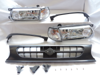 大禾自動車 墨規 晶鑽 H4 大燈+角燈 水箱罩 飾條 適用 NISSAN SENTRA 331 B13 1991~94