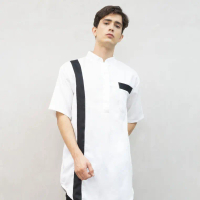 baju Koko Kurta pakistan lengan pendek putih muslim gamis pria houseofcuff