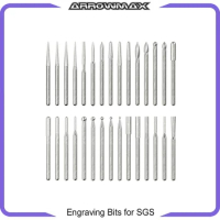 Engraving Bits 30Pcs for ARROWMAX SGS Series (2.35mm) Shank Rotary Tools Accessories for DIY Woodworking Carving