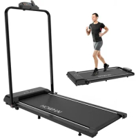 Walking Pad Treadmill, Under Desk Treadmill Foldable 2 in 1, 6.2 MPH Running Treadmill with Remote Control and LED Display, Runn