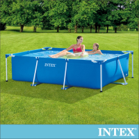 INTEX 簡易裝長方型框架游泳池220x150x60cm(1662L)適6歲+ (28270)