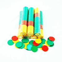 68Pcs/set 32mm Ordinary Three-color Chips, Mahjong Chips, Game Tokens, Plastic Chips (12 Red, 16 Yellow, 40 Green)