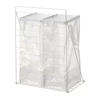 JOSTEIN 附架收納袋, 白色/透明 室內/戶外用, 60x40x74 公分