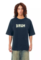 DRUM DRUM Select Logo TPU Tape Oversized Tee- Dark blue