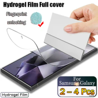 2-4Pcs Stuks Hydrogel Film Voor Samsung Galaxy S24 S23 S22 S21 S20 Ultra Plus FE Screen Protector Samsung Note 20 10 9 8 Plus