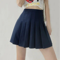 Kawaii Pleated Skirt White Black Mini Skirt School Girl Uniform Short Skirt Preppy Style A-line Skirt High Waist Skort Clothes