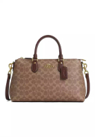 Coach Georgia Satchel Bag In Signature Canvas Tan/Brown CW422